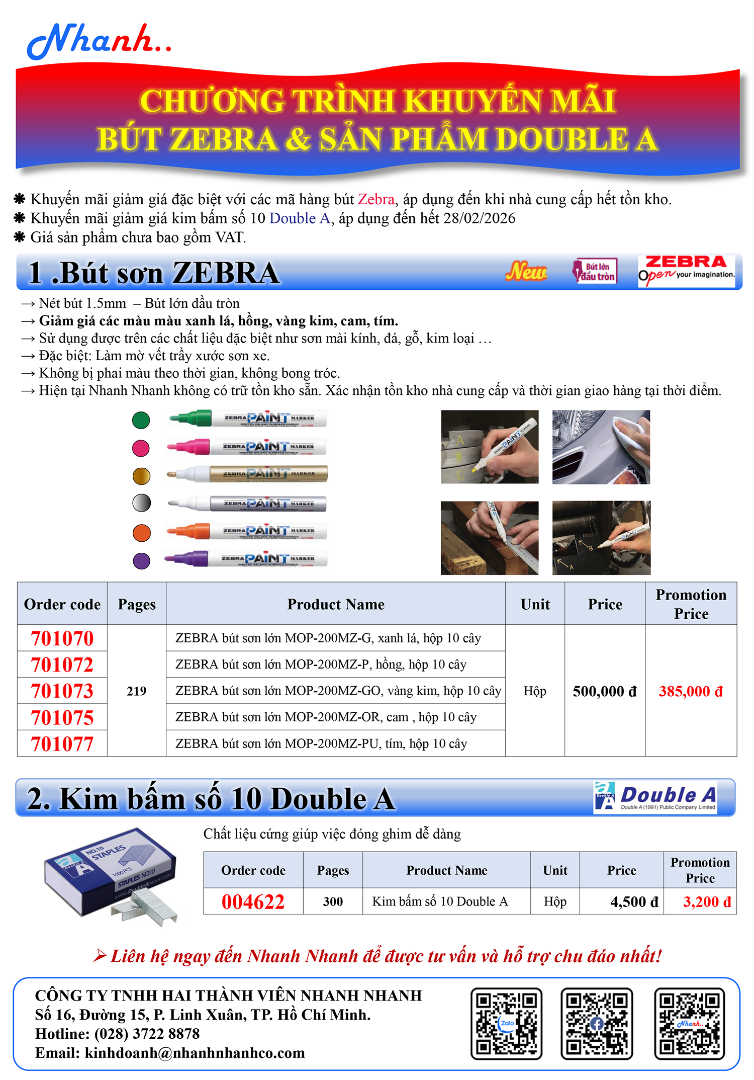 khuyến mãi but son zebra