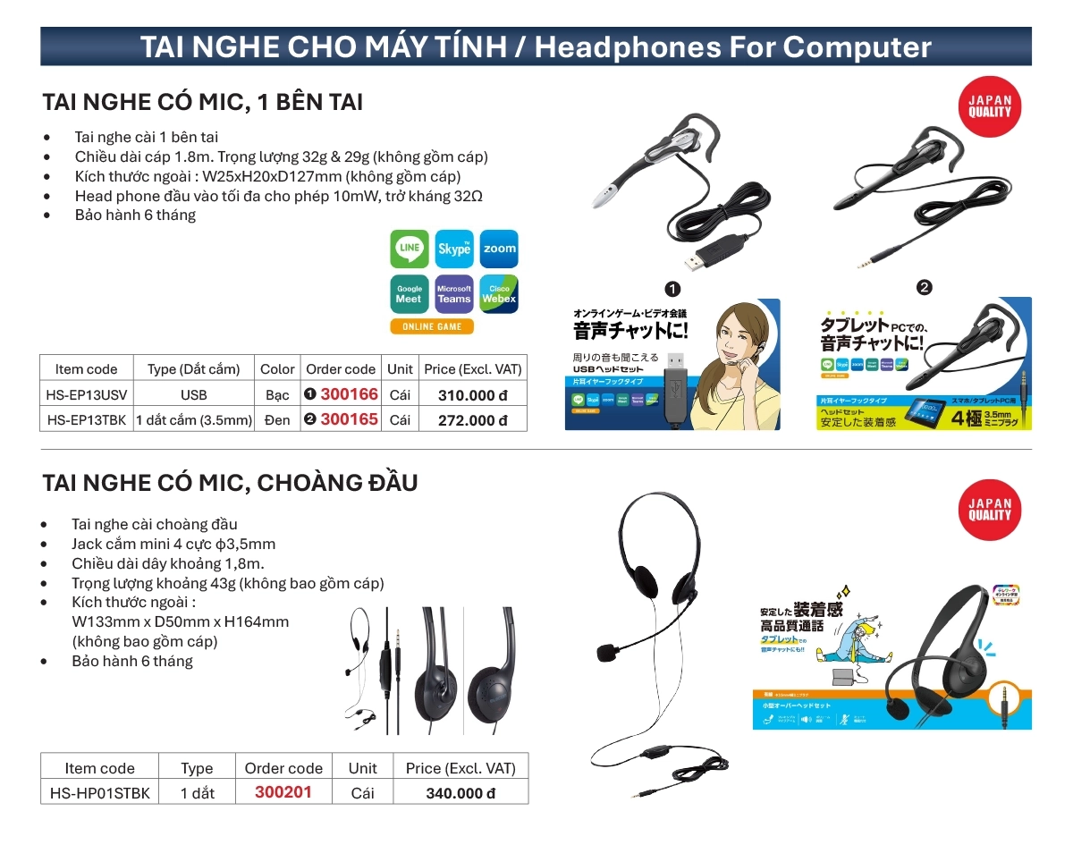 Tai Nghe & Phụ Kiện Hỗ Trợ Làm Việc Online