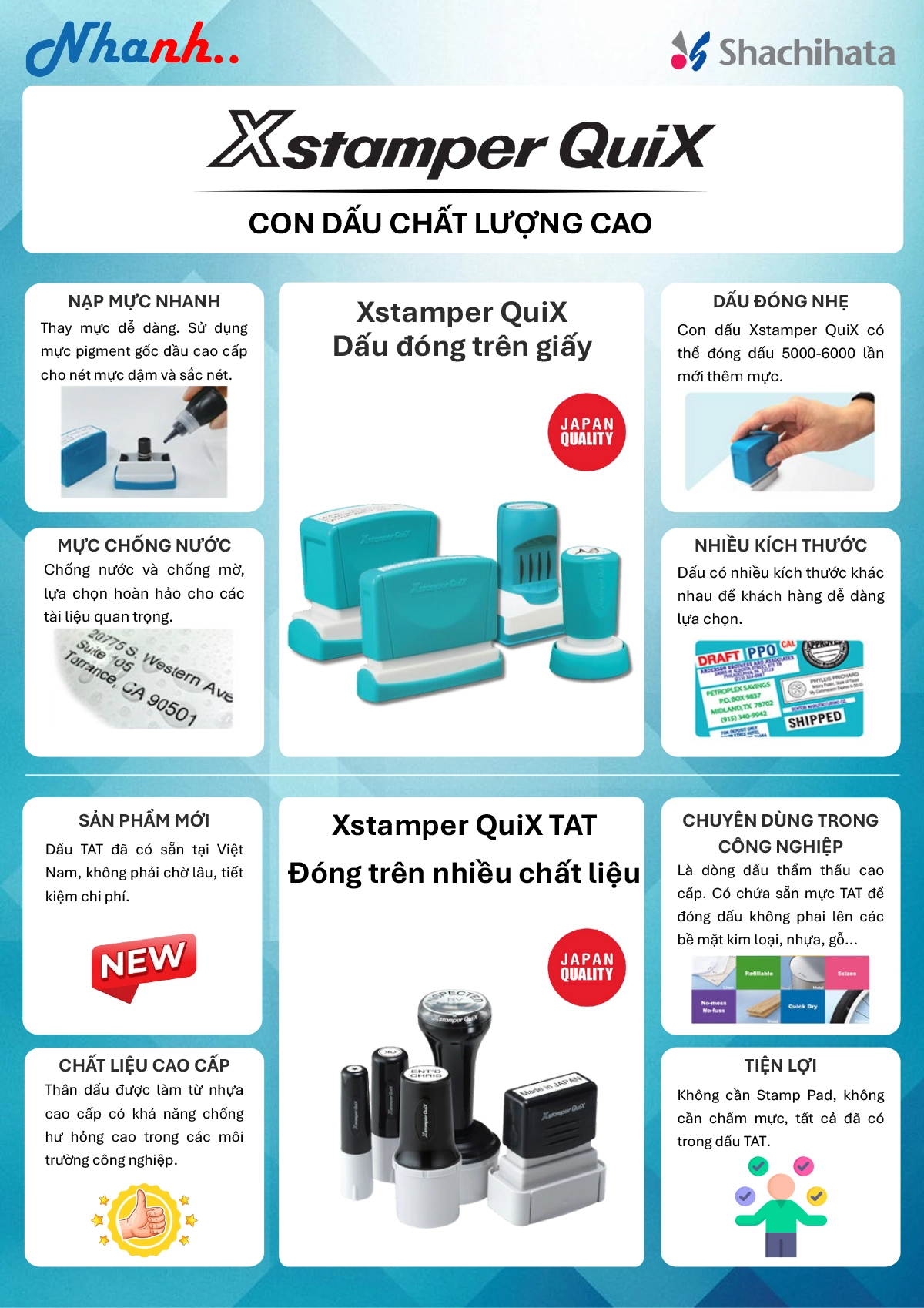 Xstamper QuiX: Giải Pháp Con Dấu Thẩm Thấu Đỉnh Cao Từ Nhật Bản