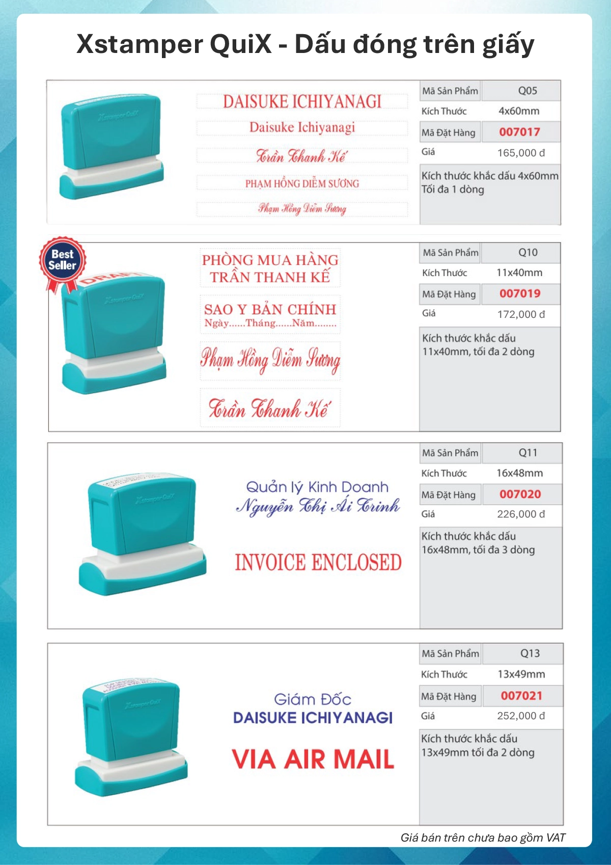 Xstamper QuiX: Chuẩn mực mới cho con dấu văn phòng