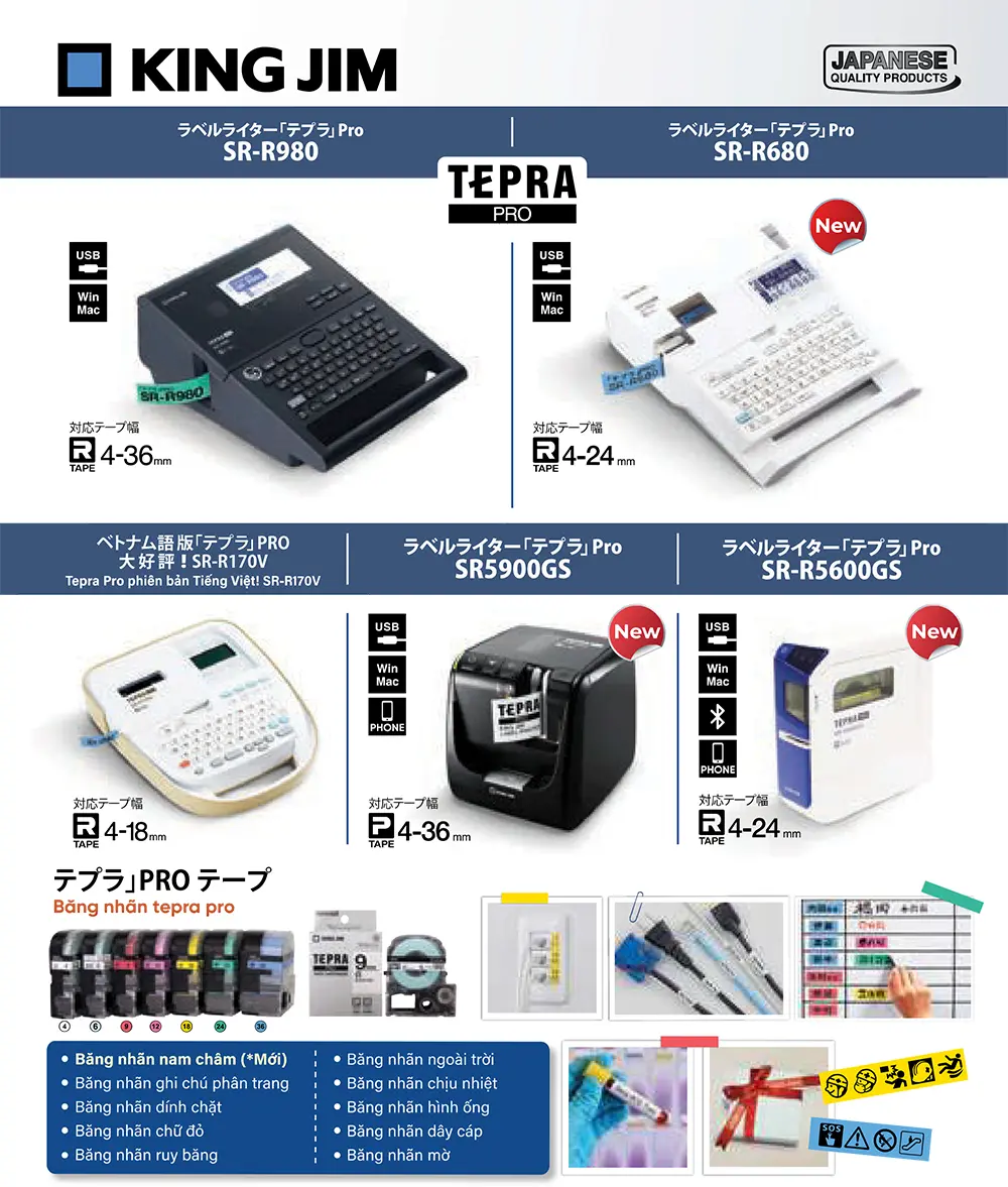 Danh mục máy in nhãn Tepra King Jim hot nhất 2026