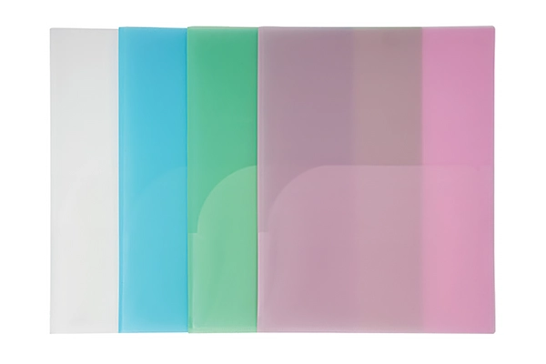 Multi colored 2 pocket hard plastic LD butterfly file folder for offices