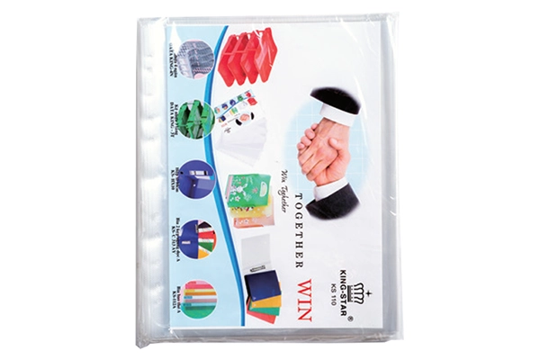 Bìa nylon lỗ A4 King Star loại dày gáy 11 lỗ đóng gói 100 cái cho văn phòng