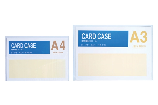Transparent side loading rigid plastic card case holagreen applied for office hanging and pasting purposes