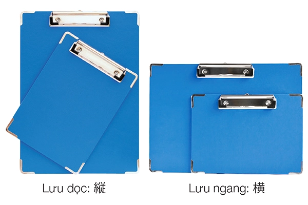 Bìa trình ký đơn Kokuyo Simili màu xanh dương khổ A4 A5 loại lưu dọc và lưu ngang góc bo kim loại bền bỉ