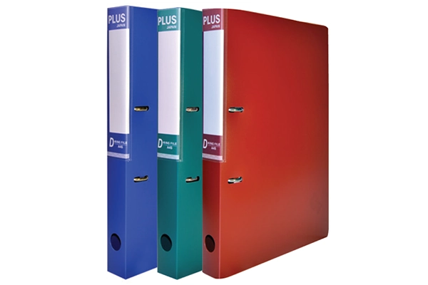 Các mẫu file 2 còng D khổ A4 hiệu PLUS phiên bản New Version nhiều màu sắc xếp cạnh nhau chuyên nghiệp