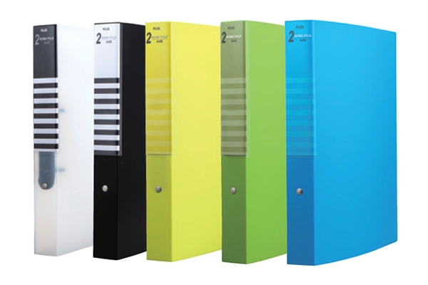 Các loại file 2 còng nhẫn A4 Plus nhiều màu sắc xếp cạnh nhau chuyên dùng lưu trữ hồ sơ văn phòng