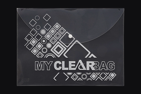 Thien Long My Clear Bag plastic button envelope in A4 F4 size clear flexible landscape format with press stud closure for corporate office use