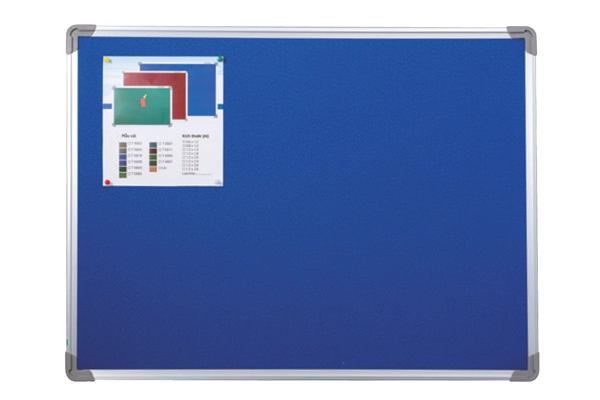 Bảng vải nỉ treo tường khung nhôm THẾ GIỚI BẢNG màu xanh dương và xanh lá chuyên dụng ghim tài liệu.