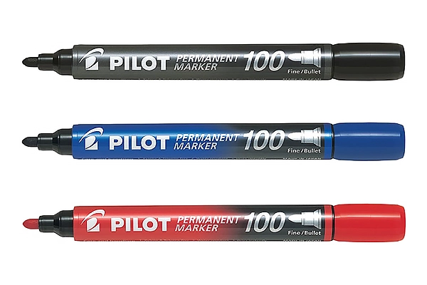 Bút lông dầu Pilot 100 nét 1.0mm màu đen xanh đỏ chính hãng Nhật Bản