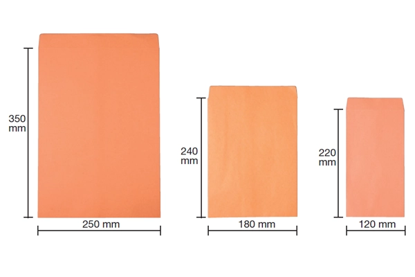 Bao thư giấy Kraft nắp đứng màu vàng nâu định lượng 100 gsm với ba kích thước lựa chọn cho văn phòng