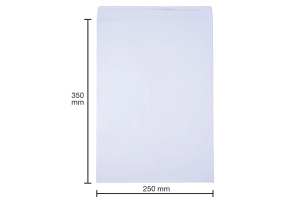 Bao thư trắng nắp đứng không cửa sổ khổ A4 kích thước 250x350mm định lượng 100gsm dày dặn chuyên dụng gửi hồ sơ cho doanh nghiệp