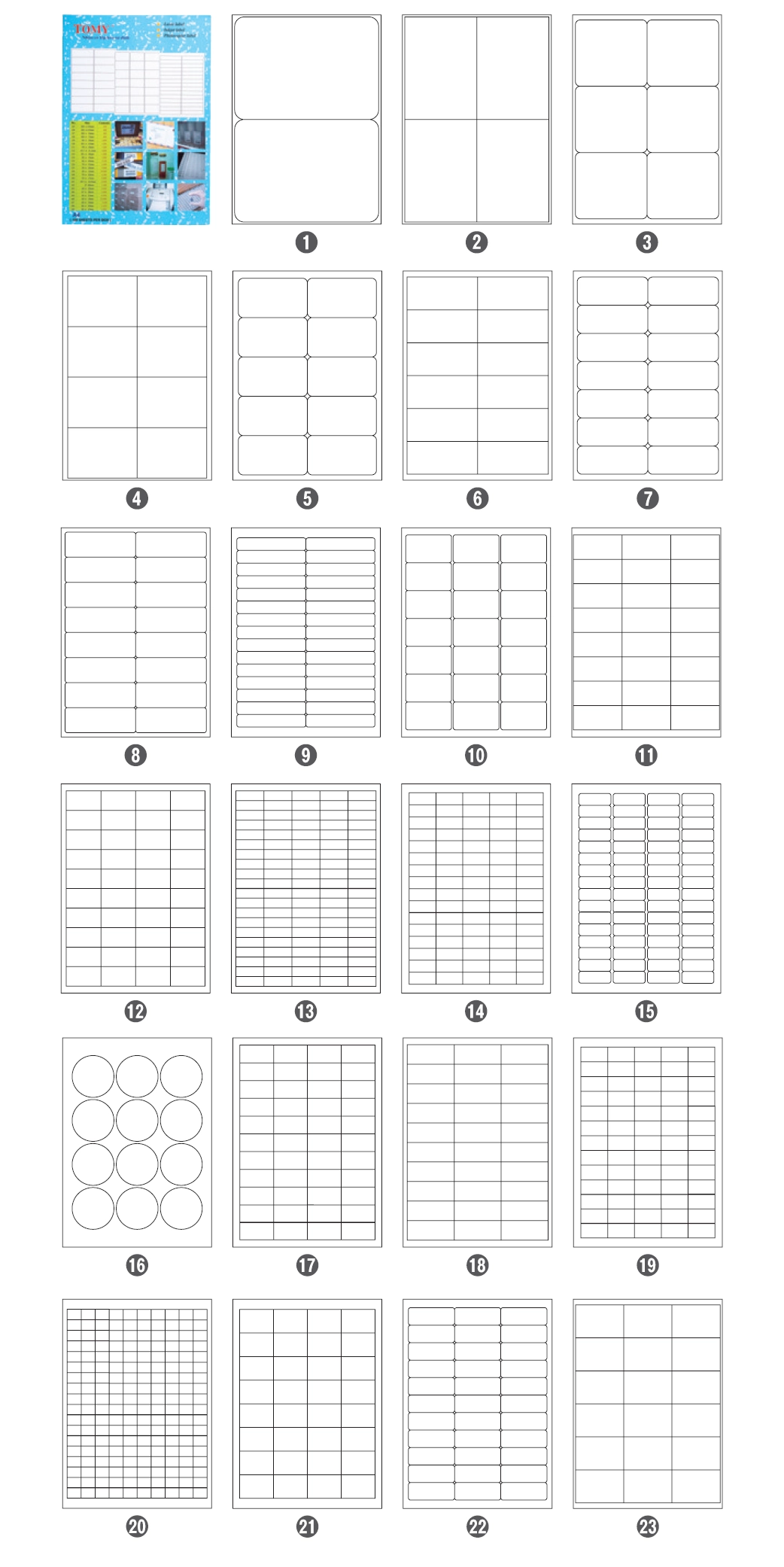Decal nhan trang A4 Tomy co be san nhieu kich thuoc cho may in van phong