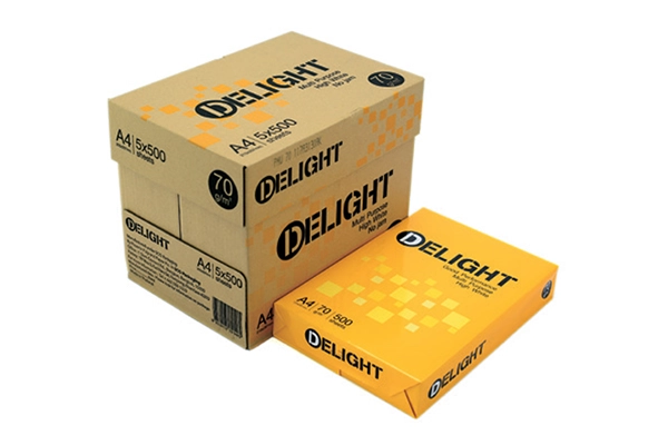 Thùng và ream giấy in Delight A4 70gsm nhập khẩu Thái Lan chính hãng tại Nhanh Nhanh