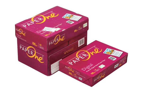 Thùng và ream giấy in màu kỹ thuật số cao cấp Paper One A4 định lượng 100gsm nhập khẩu Indonesia chính hãng màu đỏ hồng