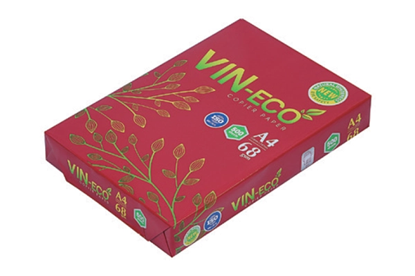 Ream giấy in văn phòng VIN-ECO A4 định lượng 68gsm hàng Việt Nam chất lượng cao màu đỏ