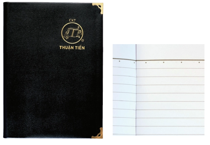 Thuận Tiến A4 CK Notebook 160 pages glued spine black leather-look premium cover for office use