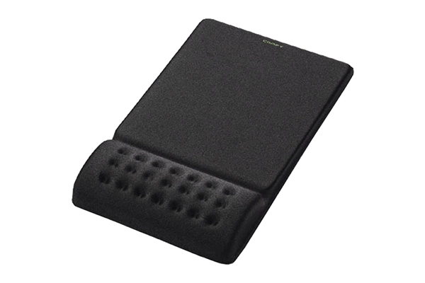 Tấm lót chuột Elecom MP-095BK màu đen tích hợp đệm cổ tay dạng lồi lõm.