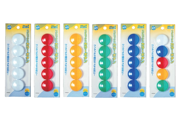 Các loại nút nam châm MagX Ø30mm nhiều màu sắc Trắng Vàng Xanh Đỏ đóng vỉ 5 cái.