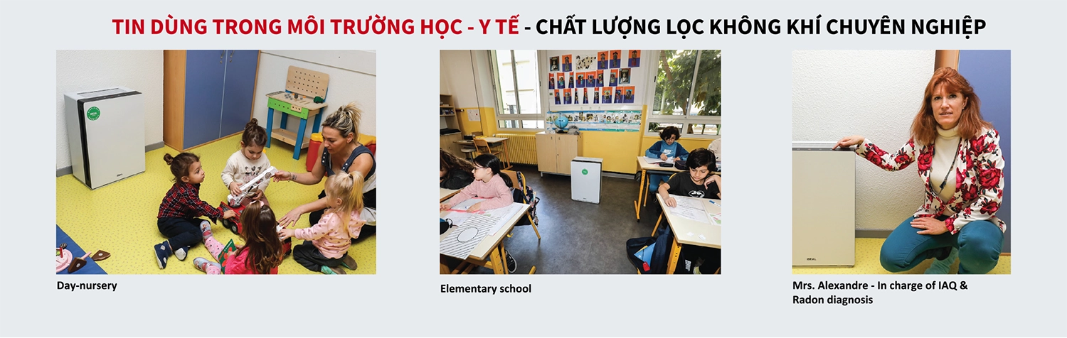Các dòng máy lọc không khí chuyên nghiệp IDEAL PRO nhập khẩu từ Đức thích hợp cho lớp học và văn phòng làm việc.