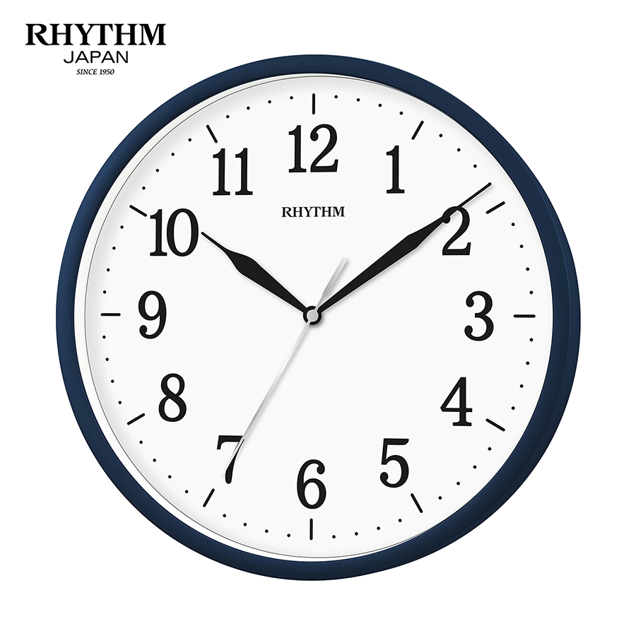 Dong ho treo tuong Rhythm CMG622NR11 mau xanh duong dam mat so trang kim troi