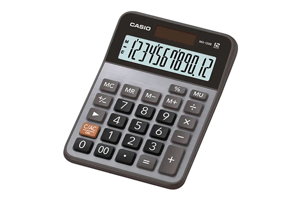 Máy tính để bàn nhỏ Casio MX-120B chính hãng 12 chữ số thiết kế trang nhã.