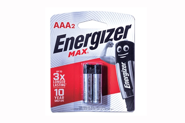 Vỉ 2 viên pin AAA Energizer Max Alkaline 1.5V chính hãng giữ điện 10 năm