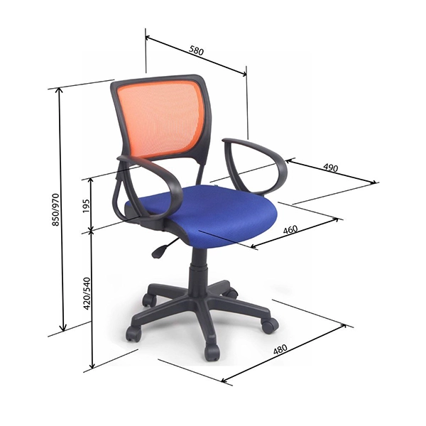 Ghế xoay văn phòng lưng lưới màu cam và tím, thiết kế hiện đại mã GX03B của Nội thất 190.