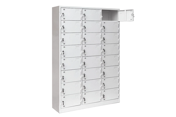Tủ sắt locker 24 khoang mã TS24 của Nội thất 190 thiết kế nhiều ngăn sơn tĩnh điện màu xám.