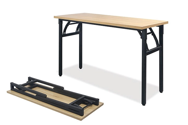 Bàn chân gấp khung thép sơn tĩnh điện màu đen, mặt gỗ Melamine mã BGA của Nội thất 190.