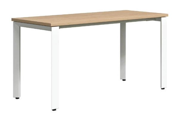 Bàn làm việc đơn chân ống tam giác sơn tĩnh điện màu trắng sang trọng mã 1906B của Nội thất 190.